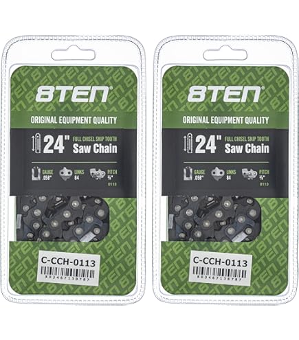 ちーちー Amazon.com: 8TEN Full Chisel Skip Tooth Chainsaw Chain 24 Inch